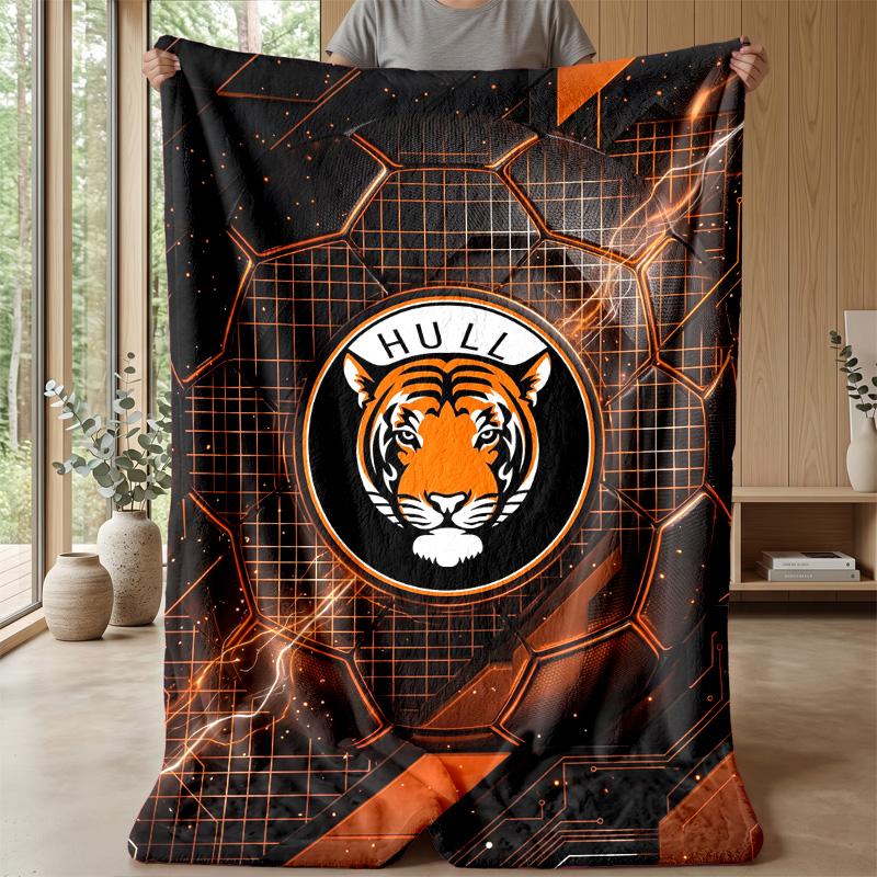 Hull City Football Print Flannel Blanket, Soft Warm Lightweight Throw Blanket for Sofa Bed Camping