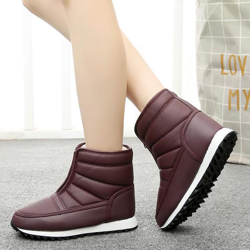 Women Winter Fashion PU Mother Boots Womens Casual Ankle Buckle Zip Wedges Snow Boots Women Flat Shoes Women Winter Fashion PU Mother Boots Womens Casual Ankle Buckle Zip Wedges Snow Boots Women Flat Shoes