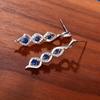 Huitan Fancy Twist Earrings for Women Luxury Paved Blue/White Cubic Zirconia Exquisite Bride Wedding Earrings New Trendy Jewelry