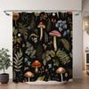 Vintage Mushroom Shower Curtain Natural Forest Butterfly Plant Floral Polyester Shower Curtains Bathroom Decor with Hooks