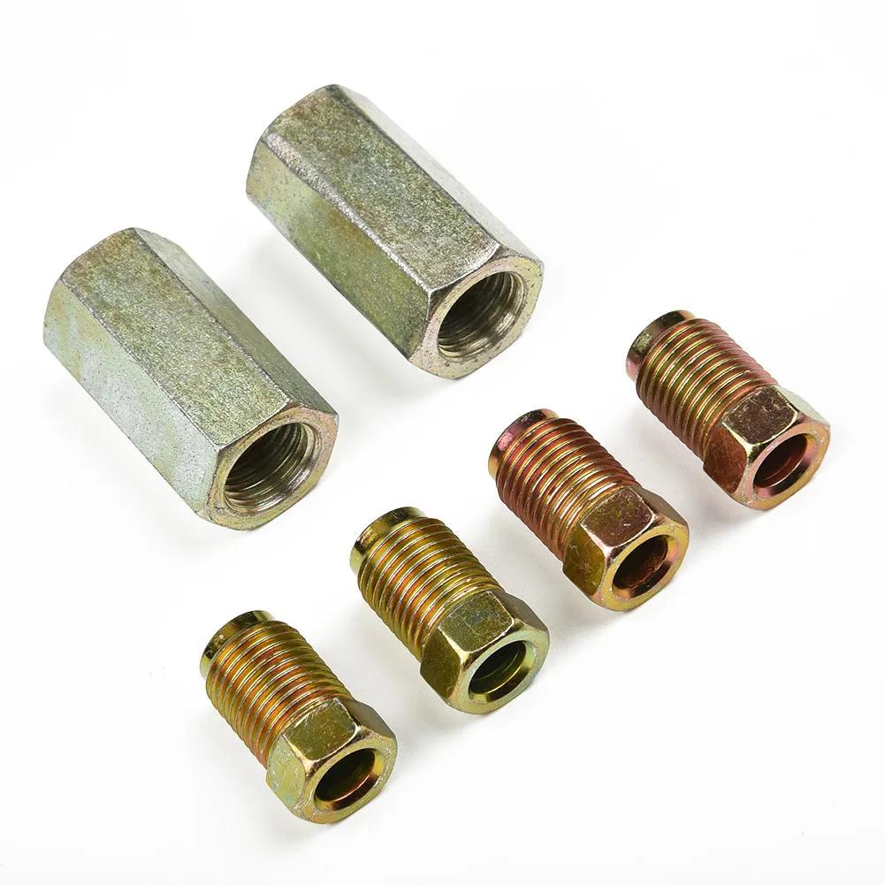 Automotive Brake Fittings Set of Two Female Connectors and Four Male Nuts Designed for Use with Standard Brake Pipes