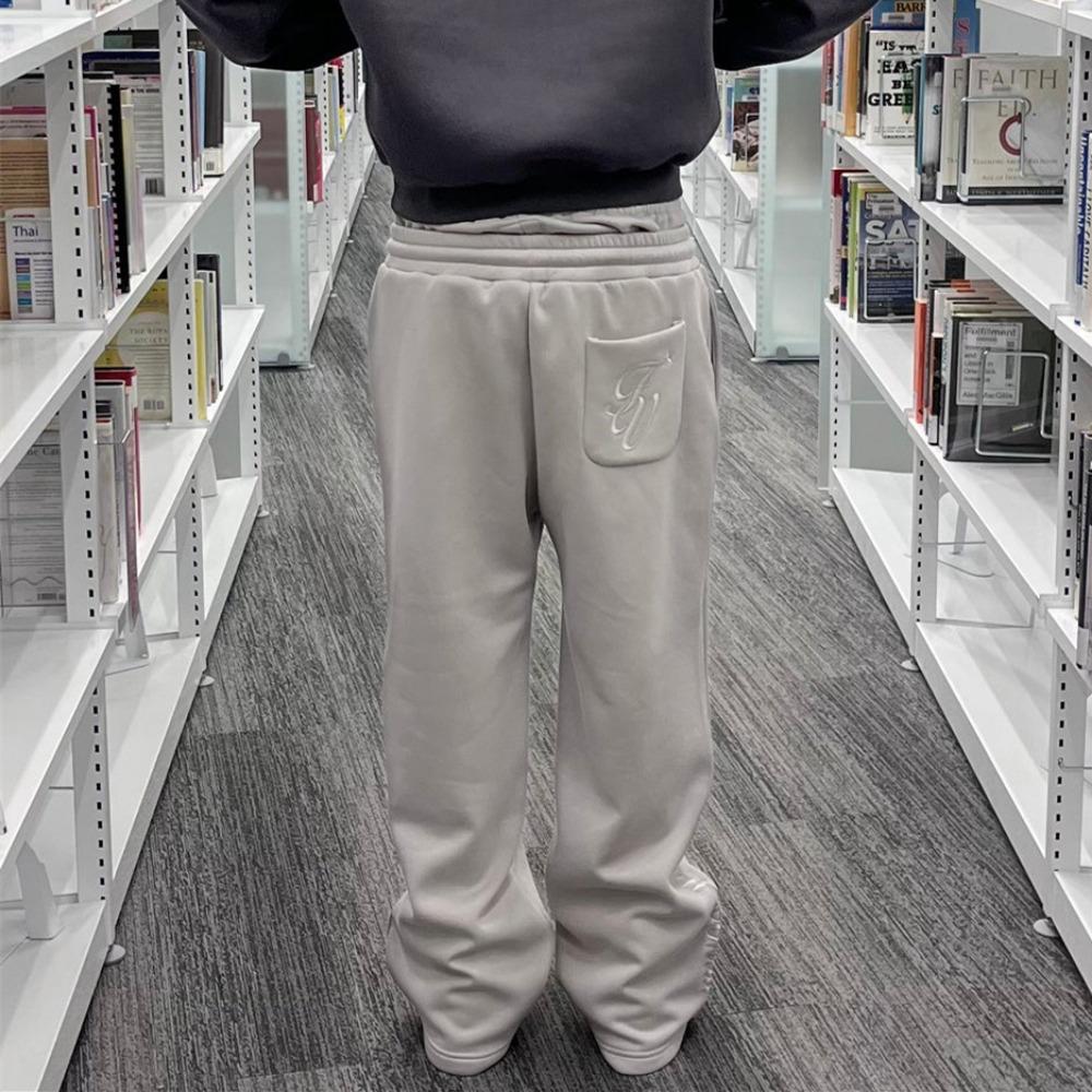 Y2K Herre Joggebukser Gotisk Trendy Dobbel Midje Unisex Joggebukser Hip Hop Amerikansk Stil Retro High Street Casual Treningsbukser