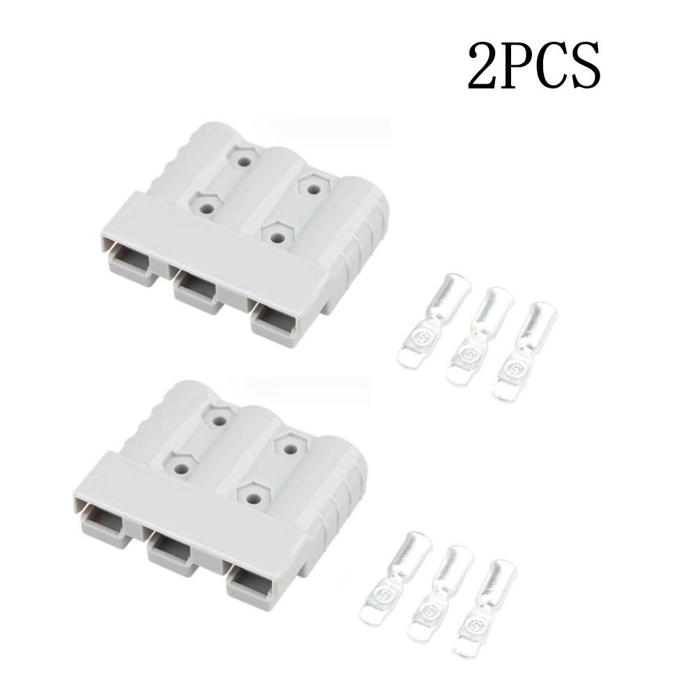 2pcs 50A 3 Pin For Anderson Plug Connectors DC Power Solar Caravan Motorcycle Socket Battery Charging Adapter Accessories