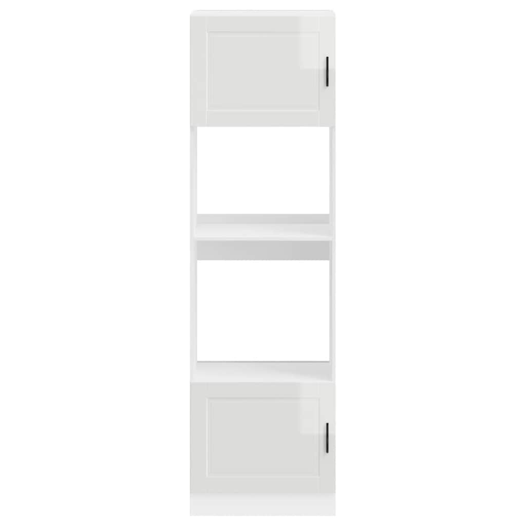 Porto Built In Oven Cabinets 2 Pcs Glossy White Wood Based Material