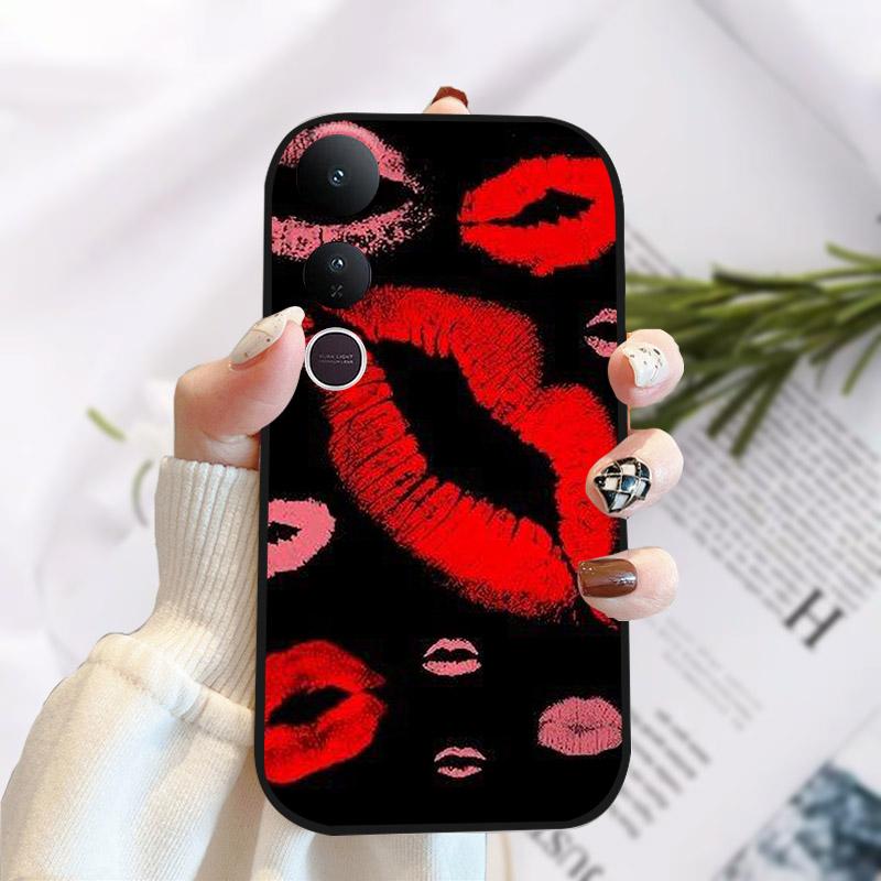 For Vivo V50 Lite 5G Case Fashion Luxury Printed Black Matte Soft TPU Silicone Bumper Cover For Vivo V50Lite 4G Phone Case Funda