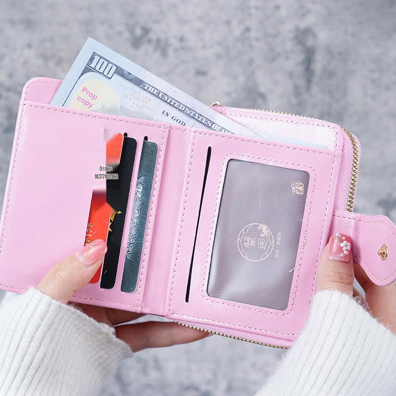 2023 Women's Retro Wax Leather Coin Purse - Small Cross-Border Wallet with Buckle