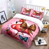 Flamingo Leopard Bow Decor Set Multiple Sizes Kid'S And Adults' Bedroom Exquisite 3Pc Bedding Set, Gift
