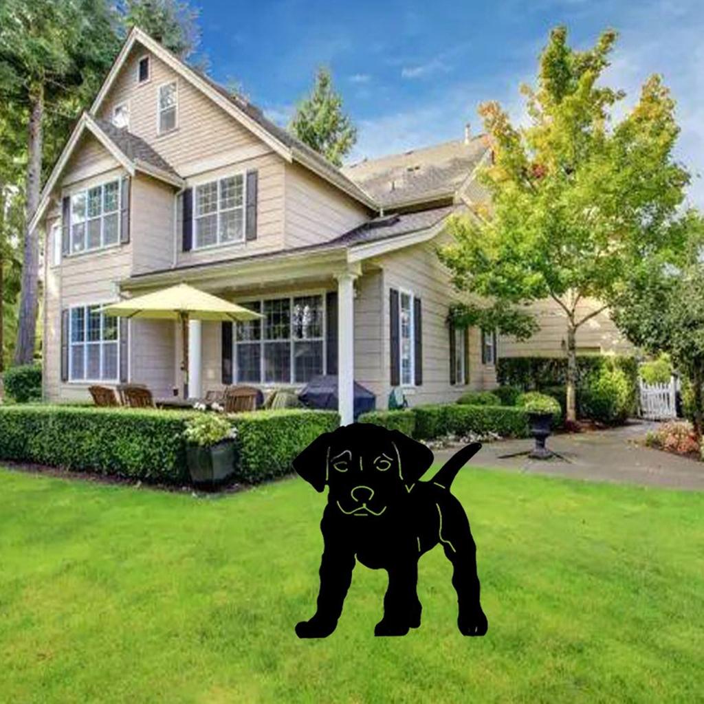 1PCS Acrylic Garden Ornaments Dog Yard Art Backyard Lawn Decor Black