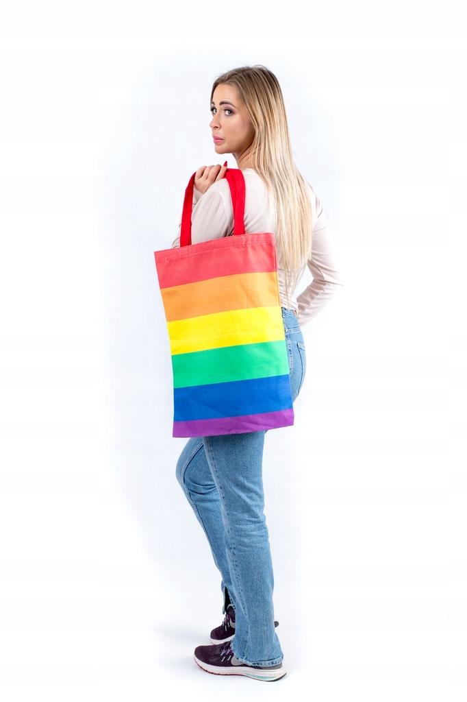 Cotton Rainbow Pride Lgbt Shopping Bag Large Xxl