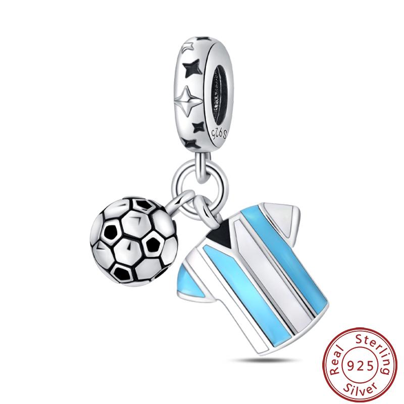 Sports Series Copper Football Badminton Boxing Yoga Ballet Charms Beads 3Mm Diy Fine Jewelry