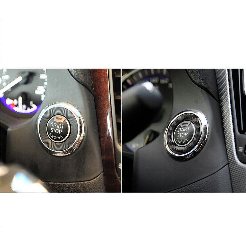 For Infiniti 2014- Q50 Q60 Carbon Fiber Engine Start Stop Button Ring Cover