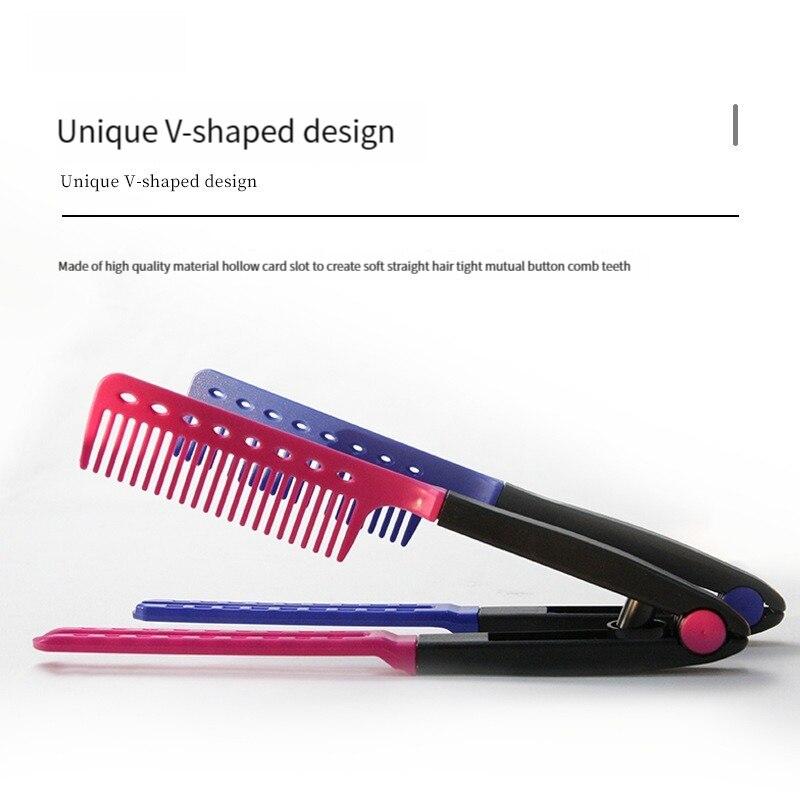 Flacher Kamm, Glättkamm, Salon-Haarbürste, Kämme, Friseur-Styling, Haarglätter, V-förmiger, gerader Kamm, Glätteisen