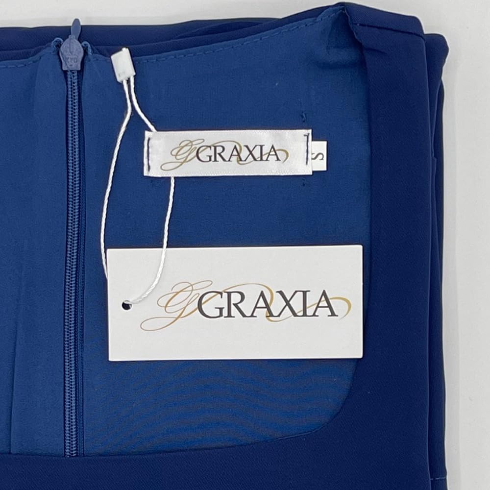 GRAXIA Flared Mini Size Long Square and Design for and Lounge Wear Women's A-Line Dress, Blue, L, Sleeves, Neck, Button-Down Hostess, Hostess,