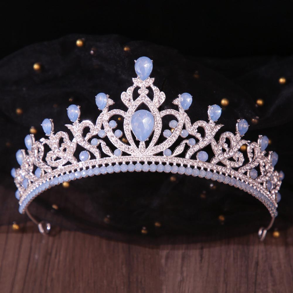 DIEZI 11 Farben Barock Luxus Opal Strass Kristall Tiara Für Frauen Hochzeitsparty Elegant Braut Braut Krone Haarschmuck