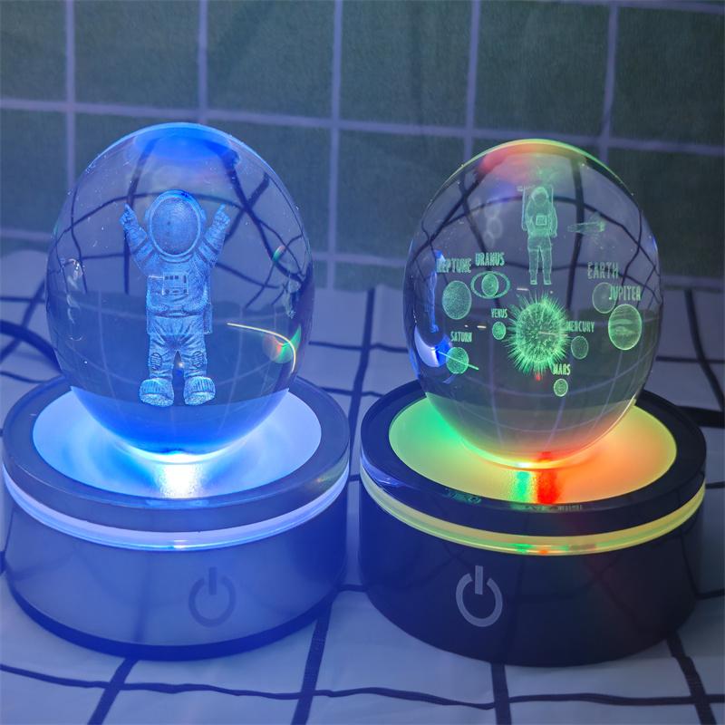 Solar System 3d kristallkula Kristallklot Laser snidad kristallkula med kulstativ Dekorativa planetsfärer Galaxy Födelsedagspresentprydnader