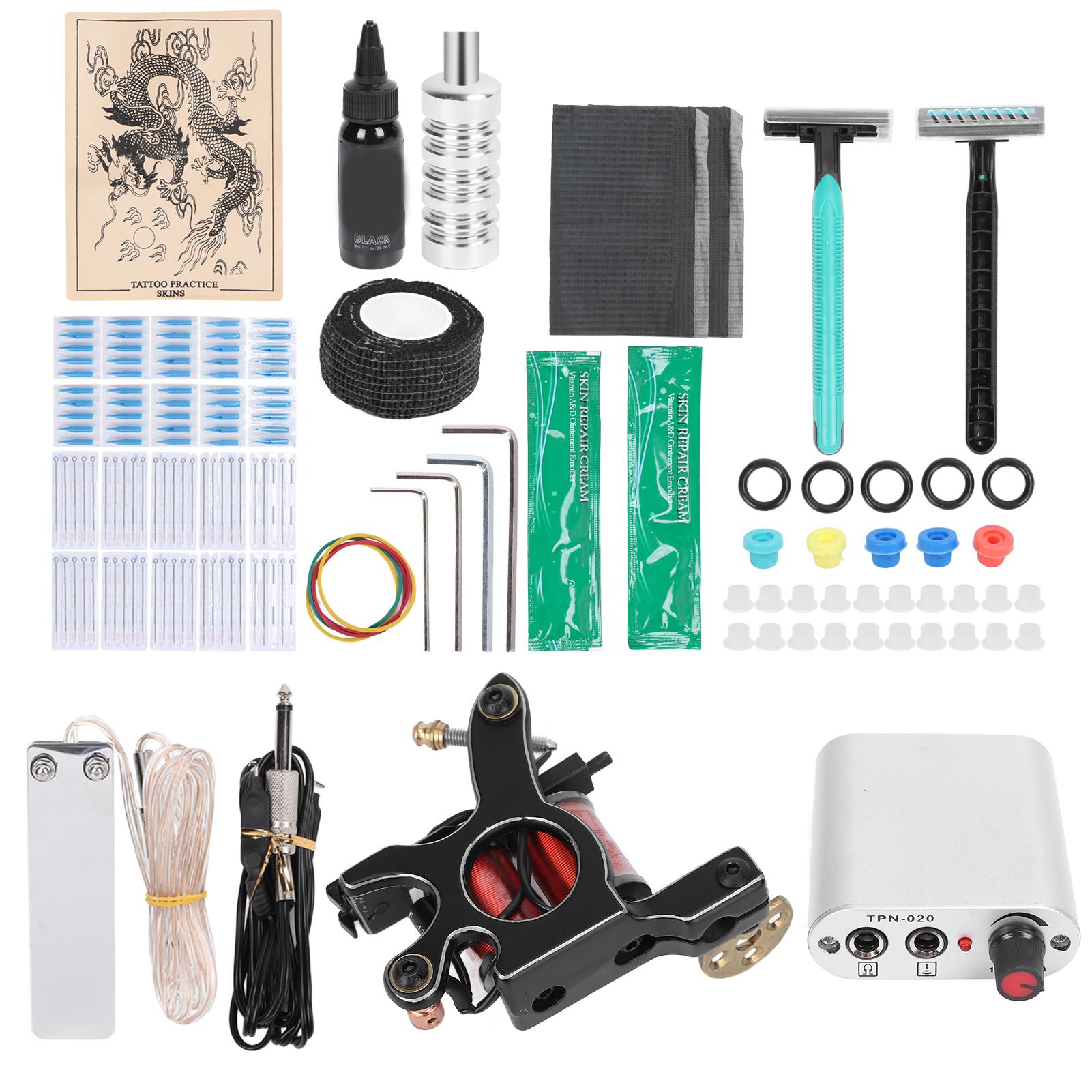 

Набор тату-машинок Профессиональный Полный Набор для татуировки Катушки Тату-машинка Игла Громмет Педаль EU Plug