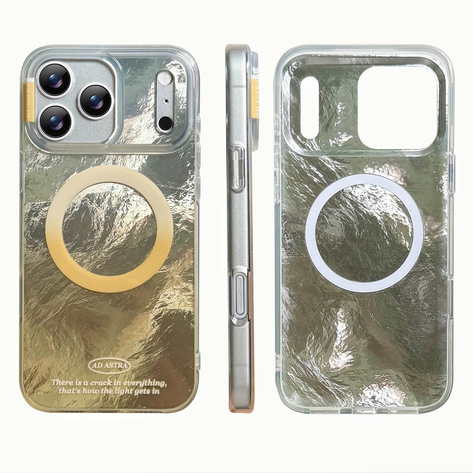 

High-End Marbled Gradient Magnetic iPhone Case, Drop-Proof for Apple 14-17 iPhone 14 Pro жёлтый