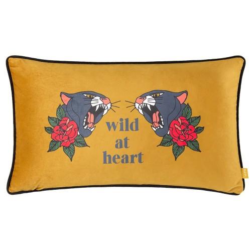 Furn Inked Wild Piped Velvet Cushion Cover