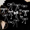 Fashion Elegant Bowknot Brooches Rhinestone Sparkling Brooches Jewelry Pin Fastener Clothing Fixing Pins Women Dress Decoration