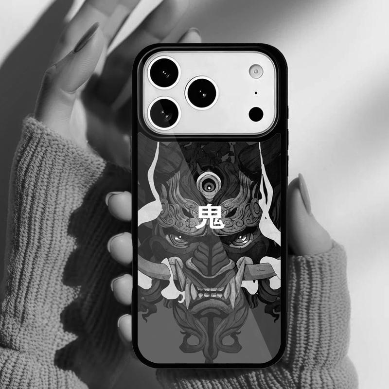 Hannya Demon Oni Phone Case for iPhone 17 16 15 14 13 Pro Max Back Cover for 12 11 Pro Coque