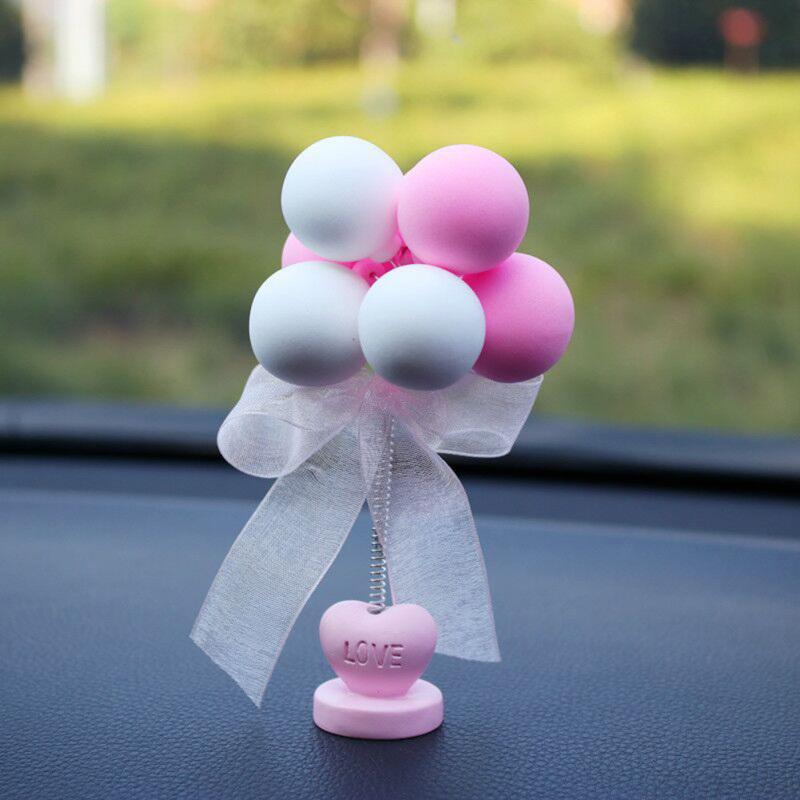 Colorful Car Interior Decor Shaking Head Spring Balloon Shaped Ornaments Gift Toy