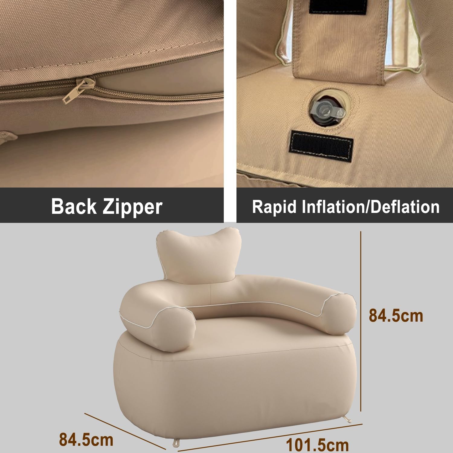 

Складной надувной диван со встроенным насосом, уличный кемпинговый надувной диван-кресло, выдерживающий 660 фунтов для кемпинга, пикника, пляжного отдыха (Одинарный надувной диван хаки) Single Air Sofa(khaki)