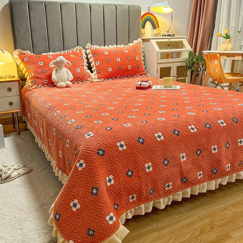 Thickened Milk Fiber Quilted Bed Cover Three Or Four Piece Suit Winter Tatami Bed Cover