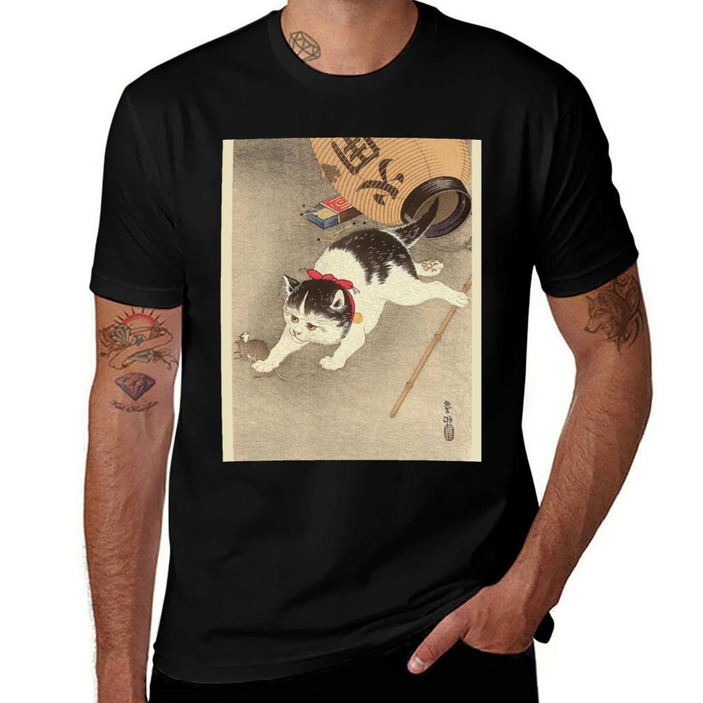 Ukiyoe Japanese Art Cat Tshirt Holiday All Match Tshirt