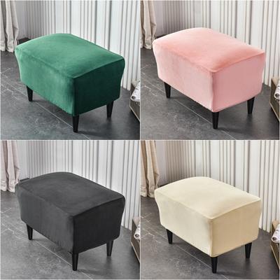 Velvet Ottoman Chair Covers Spandex Rectangle Stool Cover All -Inclusive Footstool Furniture Protector Sofa Footrest Stool Cover