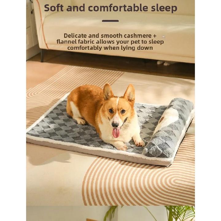 Sleeping Dog Mat Winter Warm Removable Washable Kennel Mattress Pet Supplies Large Dog Dog Bed