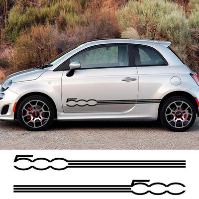 2 BUCĂȚI Pentru Fiat 500 Fustă Laterală Ușă Mașină Benzi Lungi E Styling Autocolante Grafice Tuning Auto Accesorii Mașină Decaluri Film Vinil