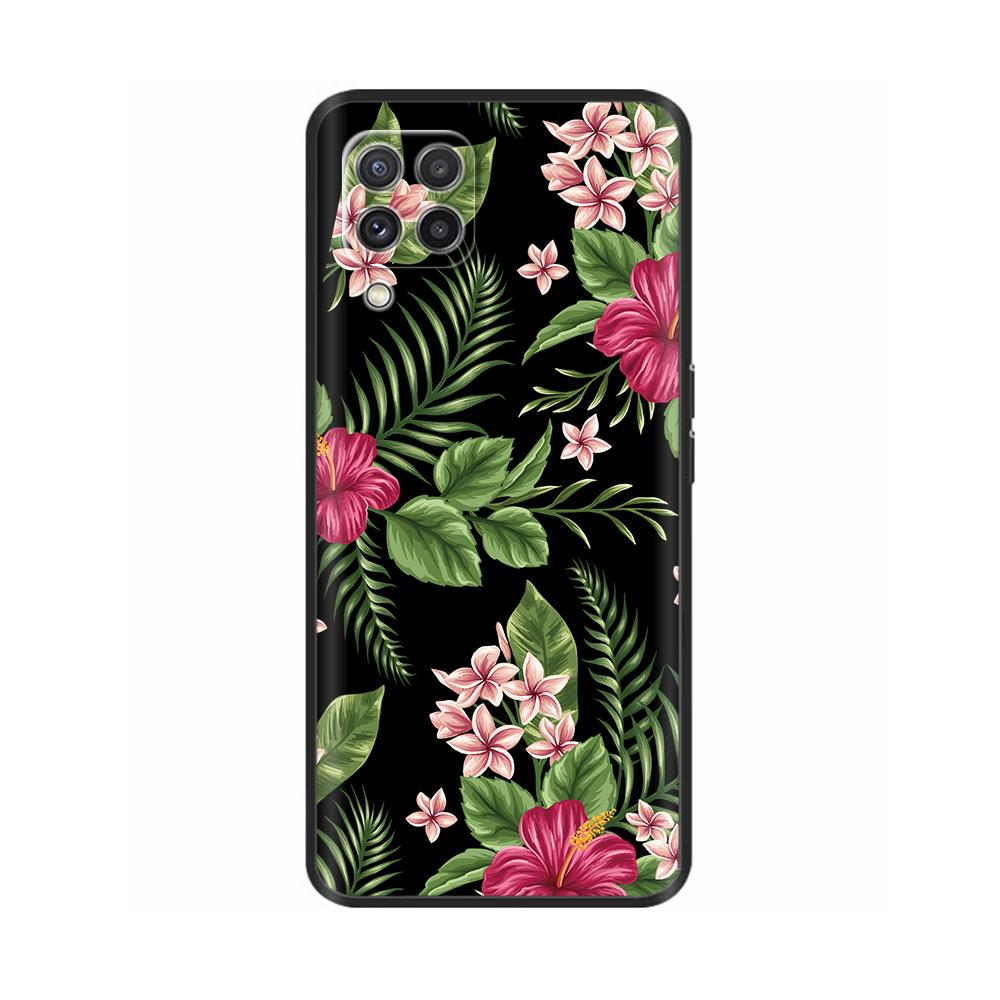For Samsung A12 M12 F12 Case Stylish Painted Cover Soft Liquid Silicone Phone Case For Galaxy A12 A M F 12 Fundas TPU Capa Black