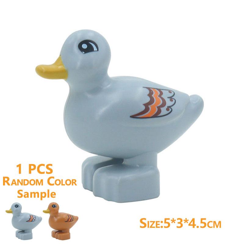 1Pcs Big Block Building Classic Marine Animal Wildlife Penguin Whale Compatible Duplo Bricks Set Supplement Toy For Children