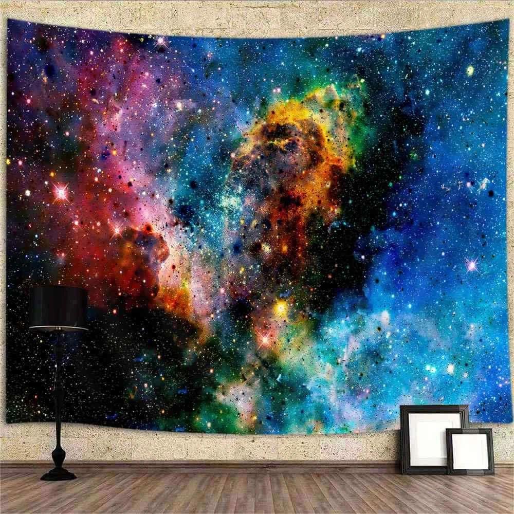 Tapestry space stars galaxy background photo 75x100 чёрный