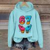 Women's Fashionable Casual Long-Sleeved Printed Hooded Sweatshirt