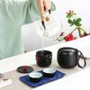 Kung Fu Tea Set One Pot Two Cups Portable Storage Bag Ceramic Teapot