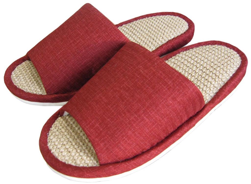 Funami Hemp Size 1585 Slippers, Red, M,