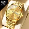 JINSHIDUN New Business and Leisure Men's Watch Elegant Business Double Calendar Mechanical Watch Waterproof Business Men's Watch