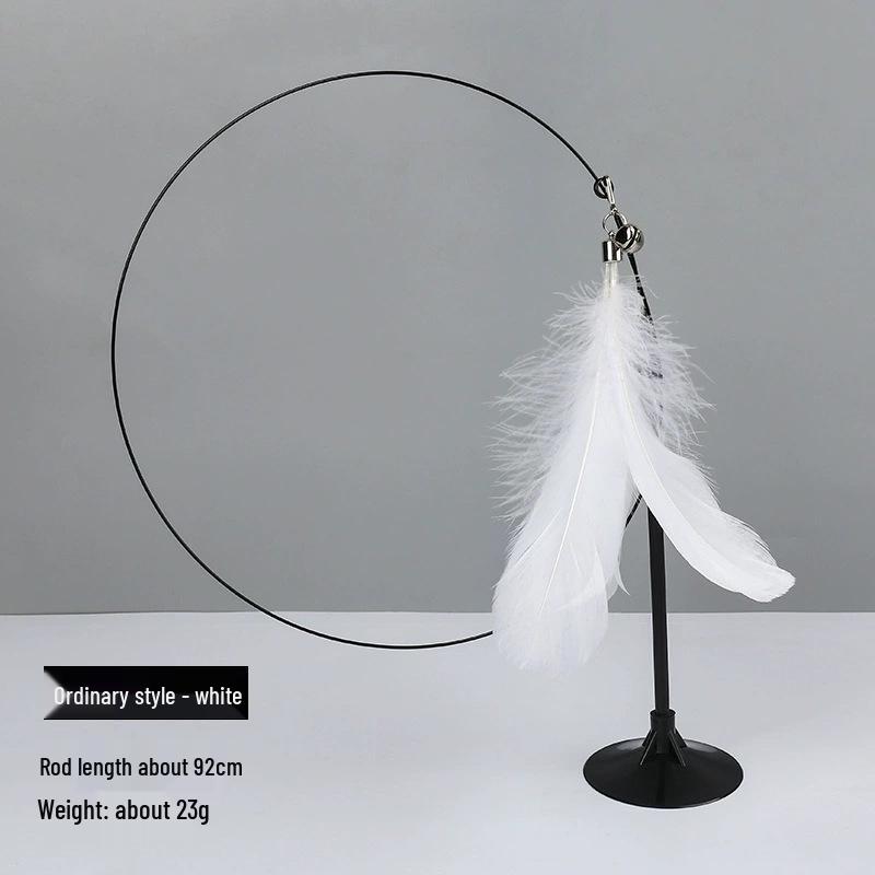 Linen Mouse Cat Teaser Wand with Bell - Boredom Relief Toy for Cats