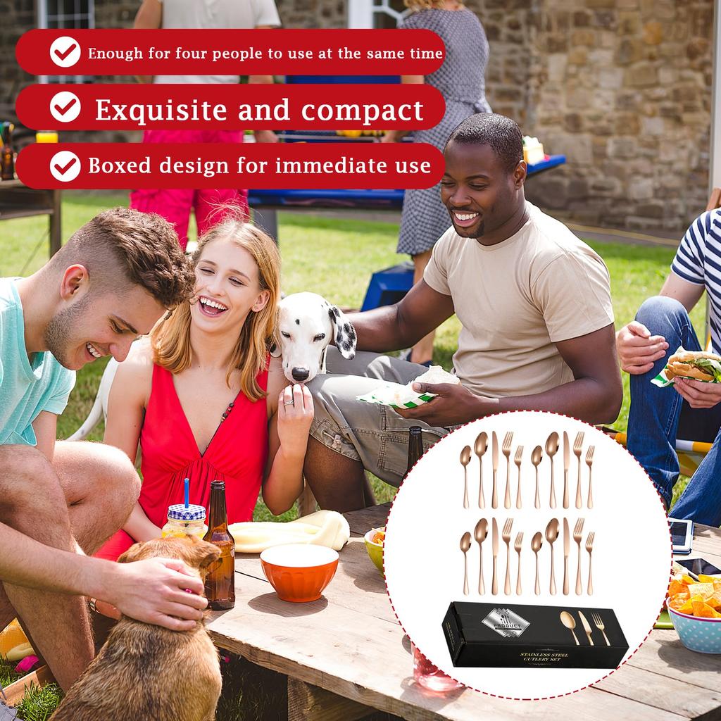 Stainless Steel Tableware 20 Piece Set, Knife, Fork, Spoon, Western Restaurant Steak Knife And Fork Set