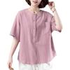Damen Übergröße Reines Baumwoll-Kurzarm-T-Shirt, Sommer 2025, Lockere Passform, Bauchbedeckend, Stil für Mütter mittleren Alters.