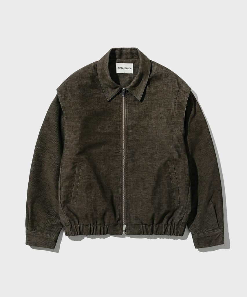 Intempomood Pigment Corduroy Bomber Jacket_Beige