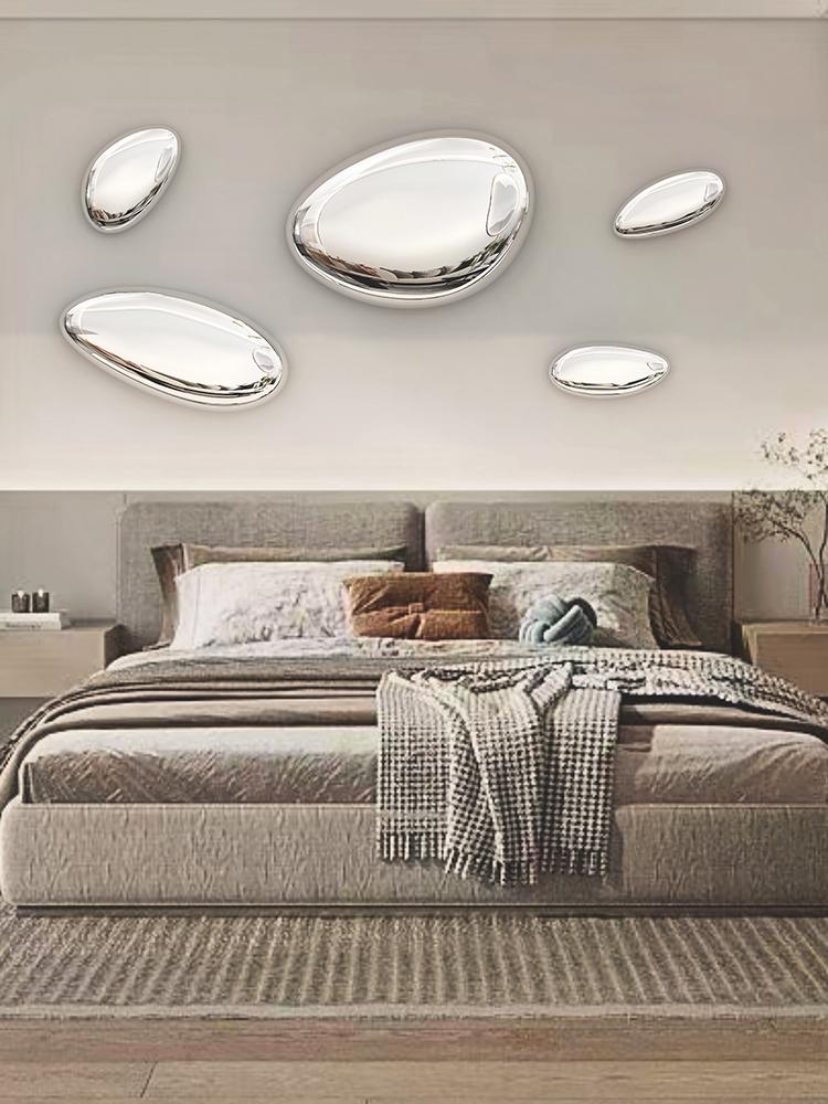 Wall Decor Imitation Stainless Steel Goose Egg Stone Wall Decoratio Creative Water Droplet Wall Decor Pendant Home Hotel Hanging