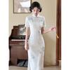 Cheongsam 1011 New Summer Simple and Elegant Retro Improved Young Women's New Chinese Style Women's Dress White