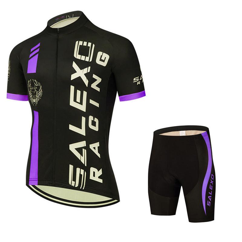 Bike Suit Men's Bicycle Suit Summer UV Protection Short Sleeve Suit Strap Shorts 2026 Summer Breathable Cycling Suit Set