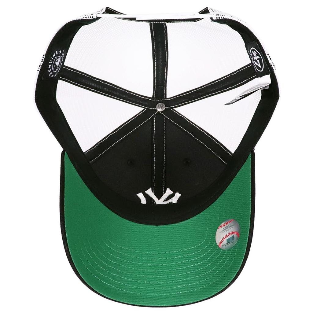 Brand 47 Major League Baseball Mesh Branson MVP MLB Forty Seven One Size Fits All '47 Cap, Men's, Women's, Unisex, Logo, Yankees, Black/White,