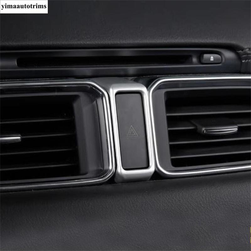 Car Dashboard Warning Light Lamp Alert Push Button Switch Frame Sticker Cover Trim Accessories For Mazda CX5 CX-5 2017 - 2024 KF