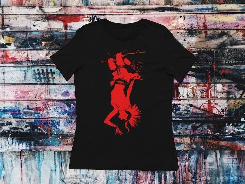 Punk Girl Mohawk T-shirt | Goth Punk Aesthetic Top | Grunge Style Gothi S