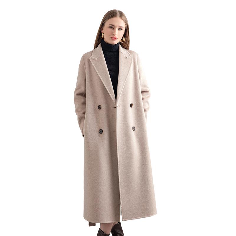 Women's Double-Sided Wool Blend Belted Overcoat for Autumn/Winter 2024