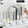 Desktop Bookshelf Book Magazine Storage Rack Desk Organizer Detachable Vertical Divided Books Holder School Office Supplies